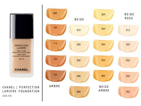 chanel foundation perfection lumiere shades|chanel foundation shade chart.